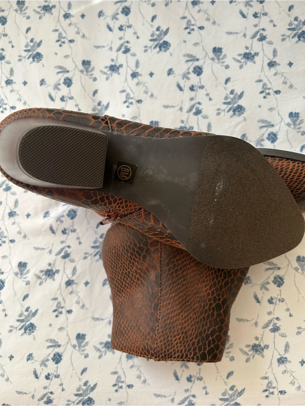Coconuts by Matisse Brown Snake-Print Pointed Ankle Booties